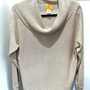 Ruby Rd. Gold Cowl Neck Sweater